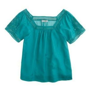 J. Crew  eyelet peasant top